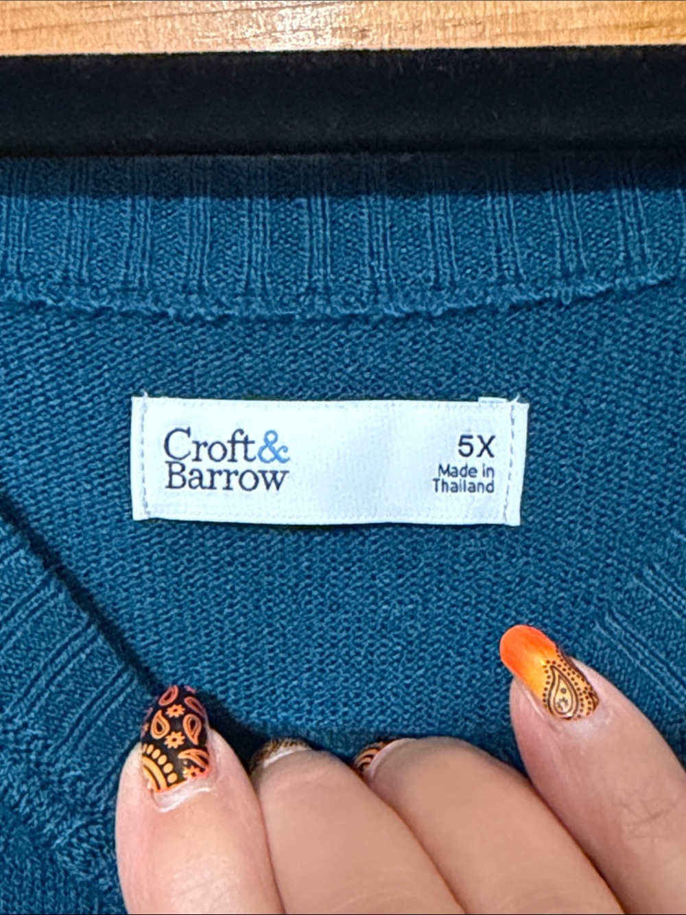 NWT Croft & Barrow Sweater Size 5x Teal - Picture 3 of 5